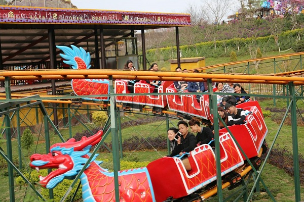roller coaster ride for amusement park in Dinis factory